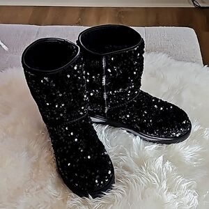 UGG Sequin Black Boots Size 8